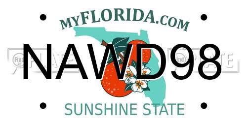 NAWD98 Florida License Plate