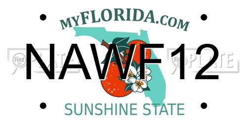 NAWF12 Florida License Plate
