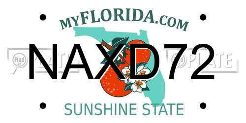 NAXD72 Florida License Plate