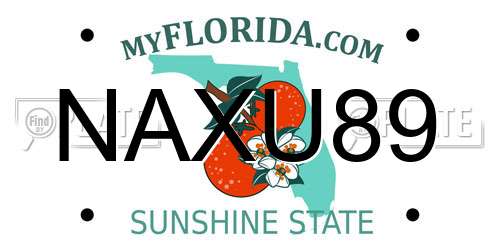 NAXU89 Florida License Plate