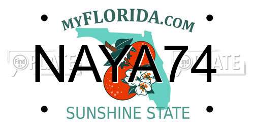 NAYA74 Florida License Plate