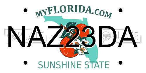 NAZ23DA Florida License Plate