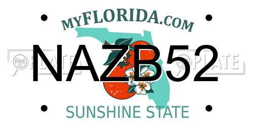 NAZB52 Florida License Plate