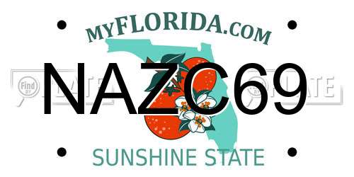 NAZC69 Florida License Plate