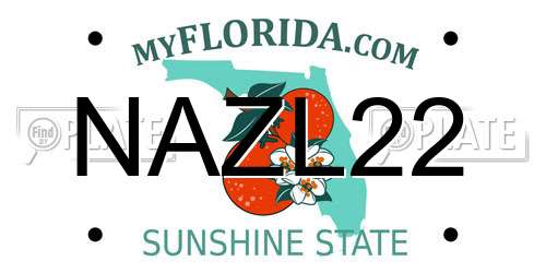 NAZL22 Florida License Plate
