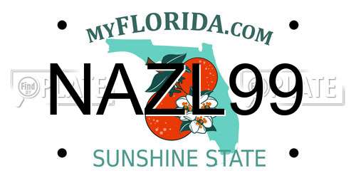 NAZL99 Florida License Plate