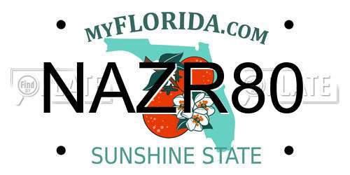 NAZR80 Florida License Plate