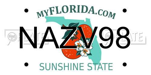 NAZV98 Florida License Plate