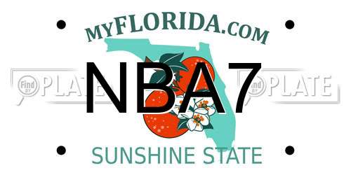 NBA7 Florida License Plate