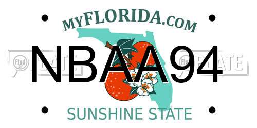NBAA94 Florida License Plate