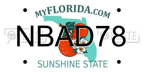 NBAD78 Florida License Plate