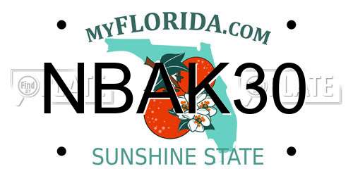 NBAK30 Florida License Plate