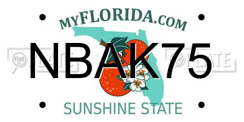 NBAK75 Florida License Plate