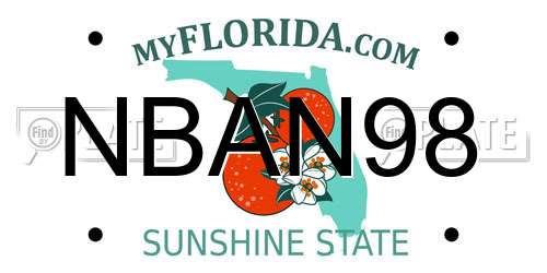 NBAN98 Florida License Plate