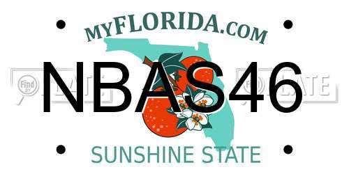 NBAS46 Florida License Plate
