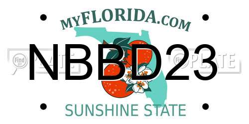 NBBD23 Florida License Plate