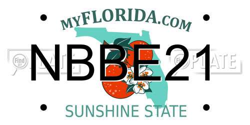 NBBE21 Florida License Plate