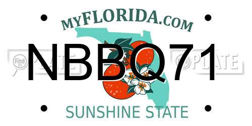 NBBQ71 Florida License Plate