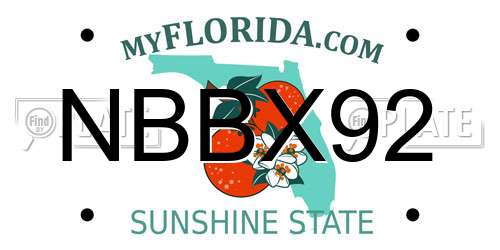 NBBX92 Florida License Plate