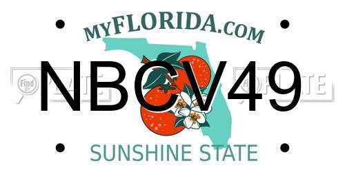 NBCV49 Florida License Plate