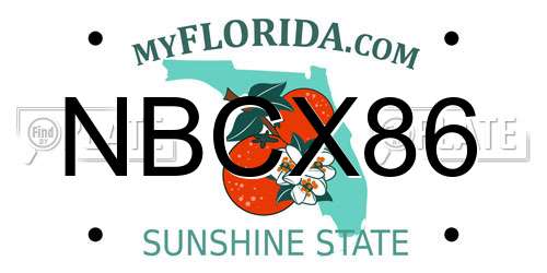 NBCX86 Florida License Plate