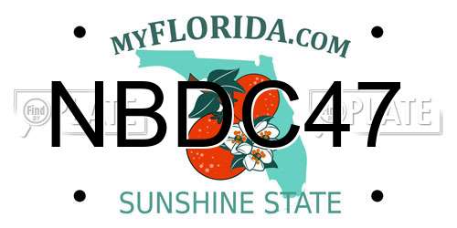 NBDC47 Florida License Plate
