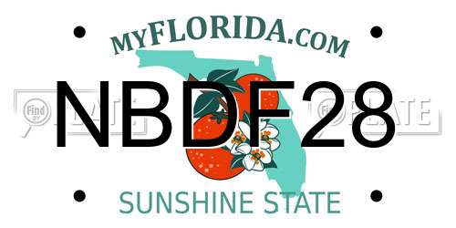 NBDF28 Florida License Plate