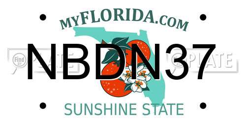 NBDN37 Florida License Plate