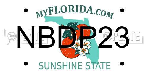 NBDP23 Florida License Plate