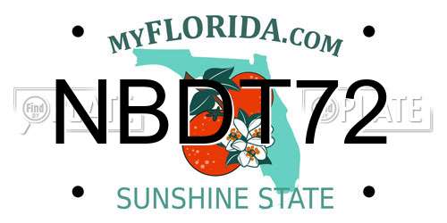 NBDT72 Florida License Plate