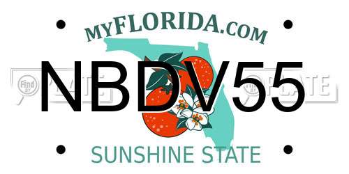 NBDV55 Florida License Plate