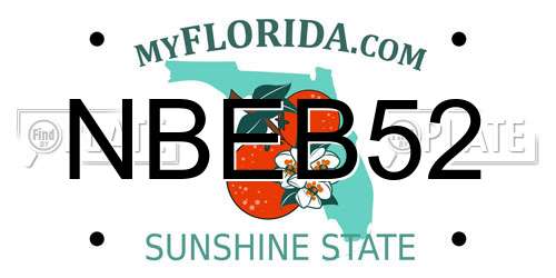 NBEB52 Florida License Plate