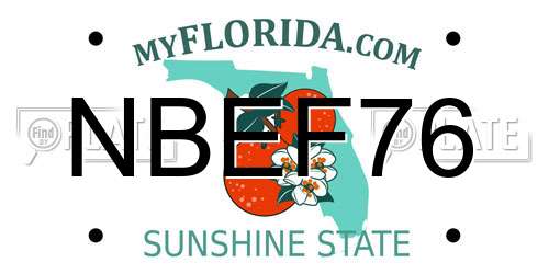 NBEF76 Florida License Plate