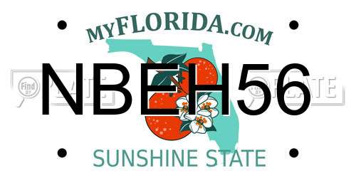NBEH56 Florida License Plate