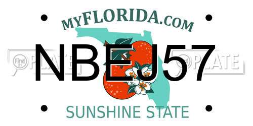 NBEJ57 Florida License Plate