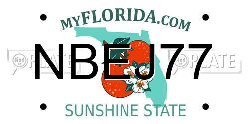 NBEJ77 Florida License Plate