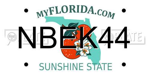 NBEK44 Florida License Plate