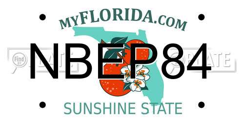 NBEP84 Florida License Plate