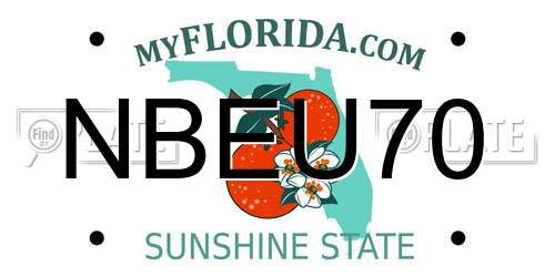NBEU70 Florida License Plate