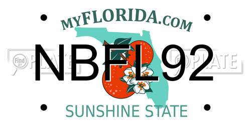 NBFL92 Florida License Plate
