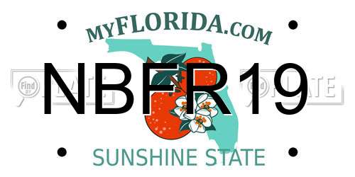 NBFR19 Florida License Plate