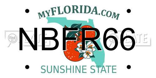 NBFR66 Florida License Plate