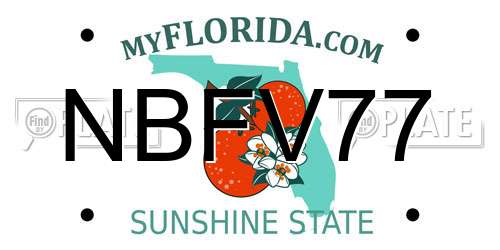 NBFV77 Florida License Plate