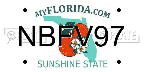 NBFV97 Florida License Plate