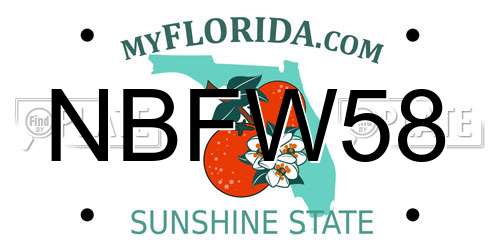 NBFW58 Florida License Plate