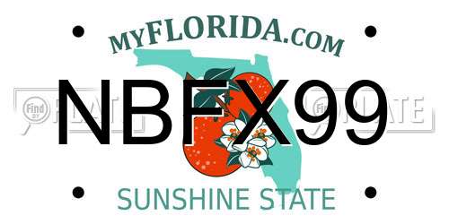 NBFX99 Florida License Plate