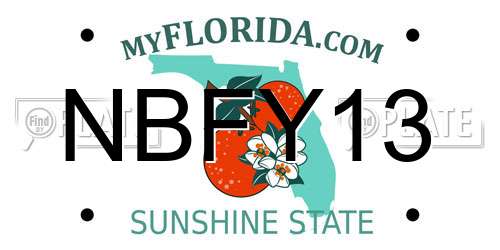 NBFY13 Florida License Plate