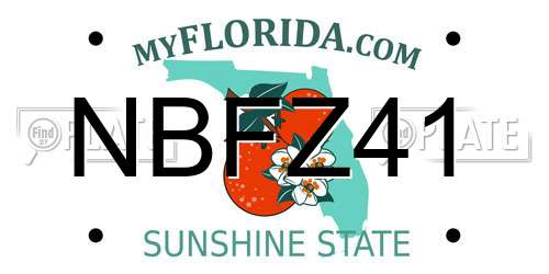 NBFZ41 Florida License Plate