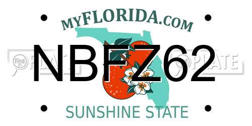 NBFZ62 Florida License Plate