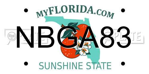 NBGA83 Florida License Plate